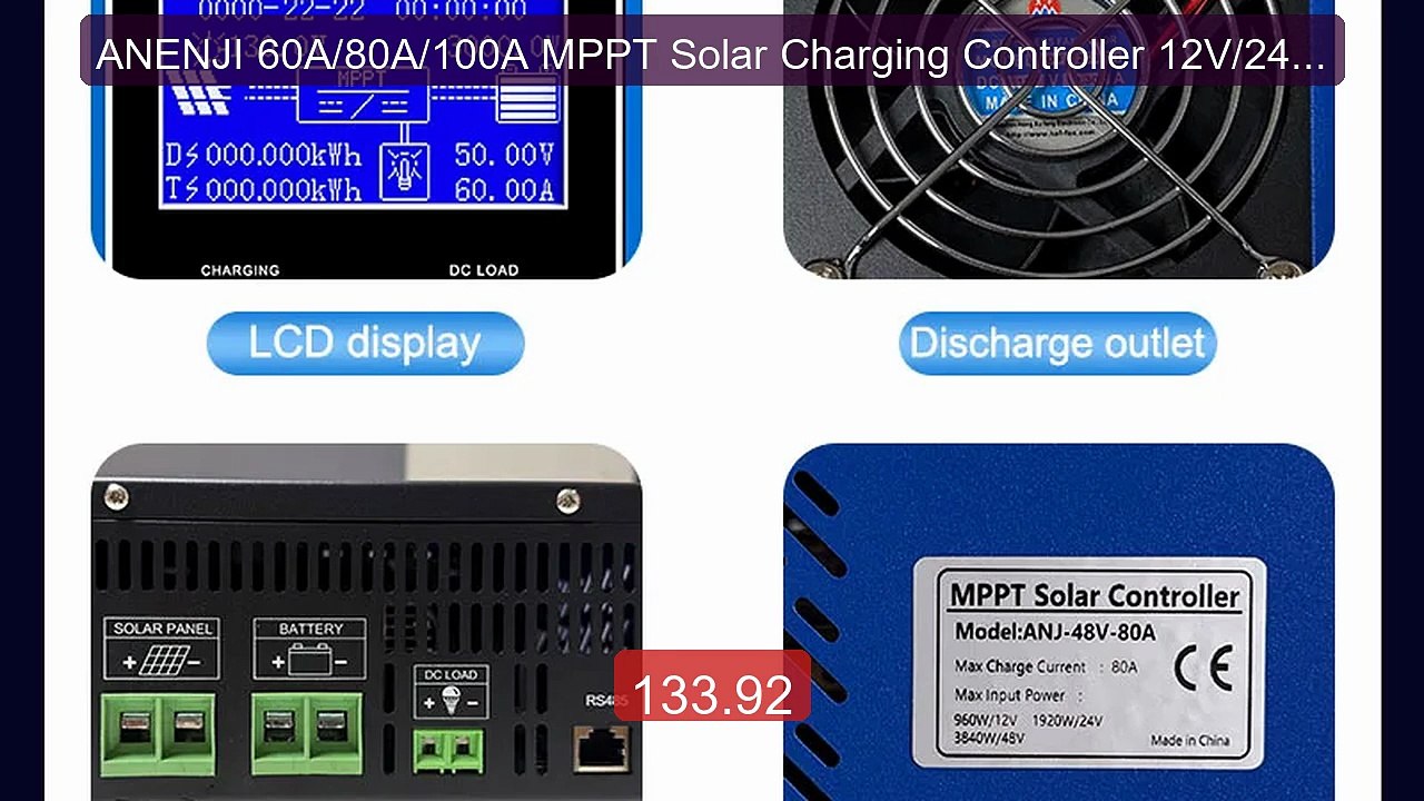 ANENJI 60A/80A/100A MPPT Solar Charging Controller 12V/24V/48V... -- Best Buy 2026 | Great Quality!