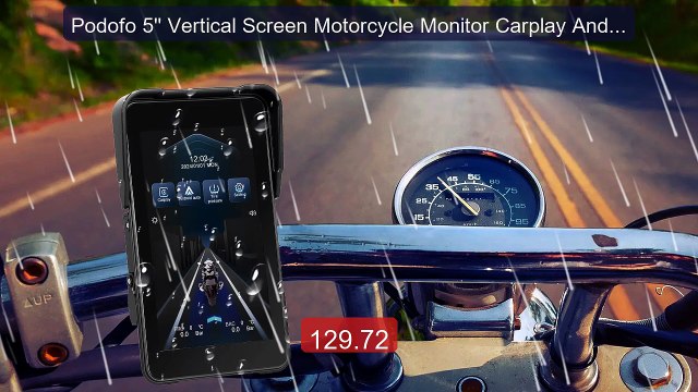 Podofo 5'' Vertical Screen Motorcycle Monitor Carplay Android ... Hot Deal 2026 | Limited Offer!