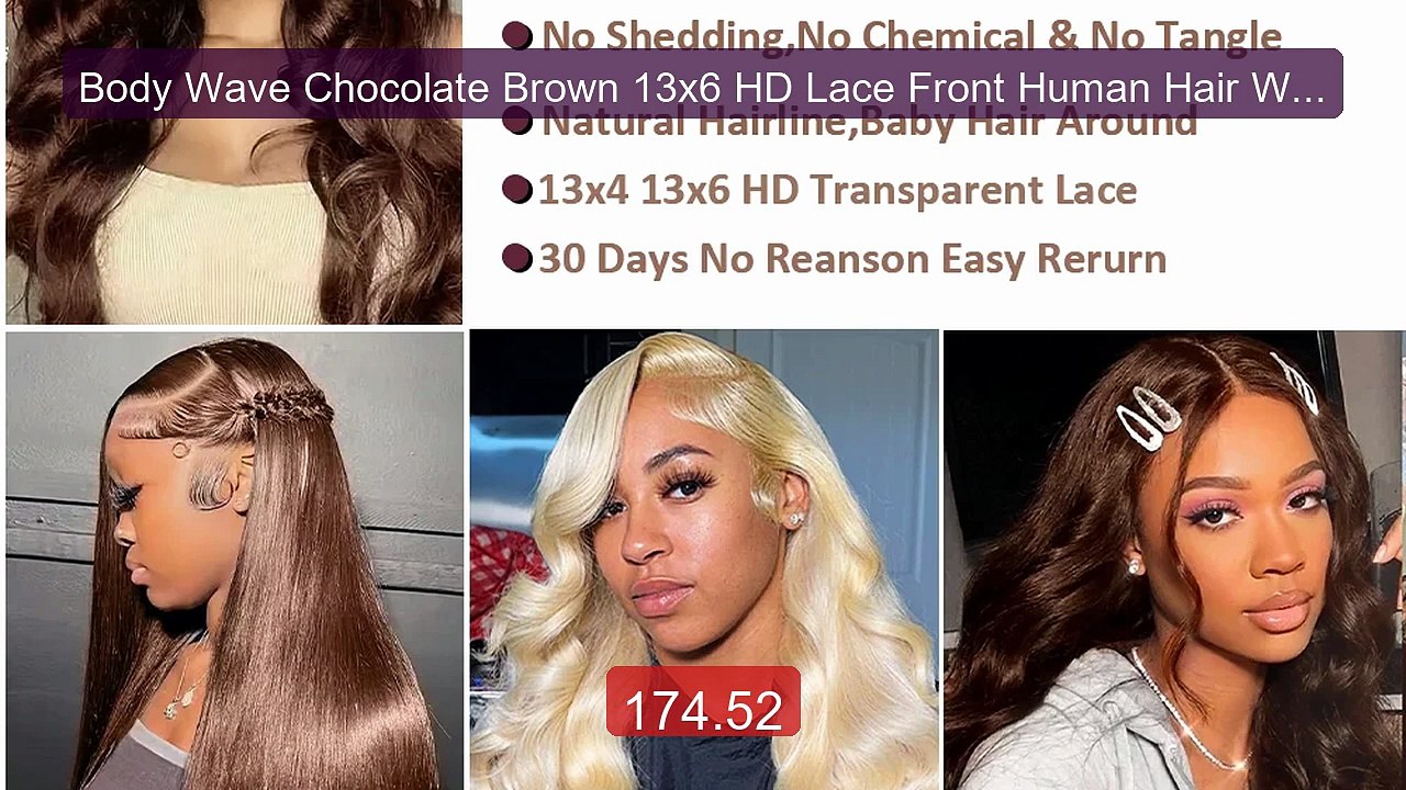 Body Wave Chocolate Brown 13x6 HD Lace Front Human Hair Wigs 2... -- Best Buy 2026 | Great Quality!
