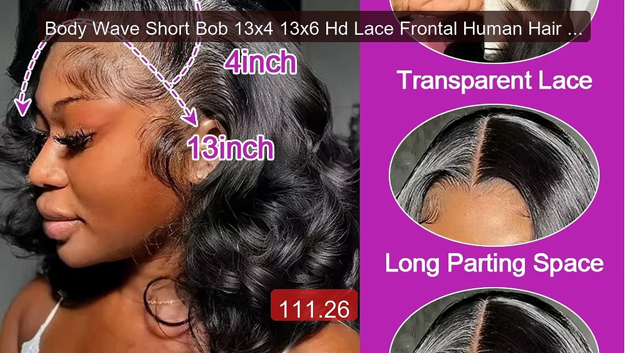 Body Wave Short Bob 13x4 13x6 Hd Lace Frontal Human Hair Wigs ... -- Hot Deal 2026 | Limited Offer!