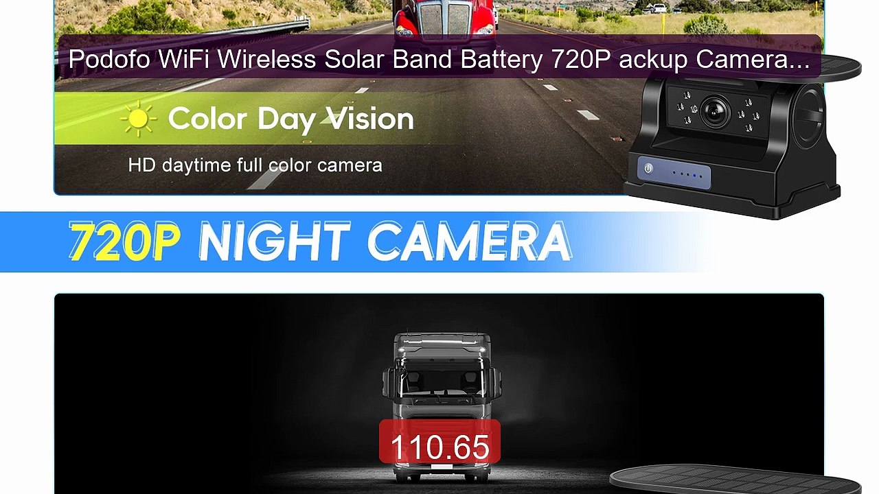 Podofo WiFi Wireless Solar Band Battery 720P ackup Camera For Bus ... -- Best Deal 2026 | Shop Now!