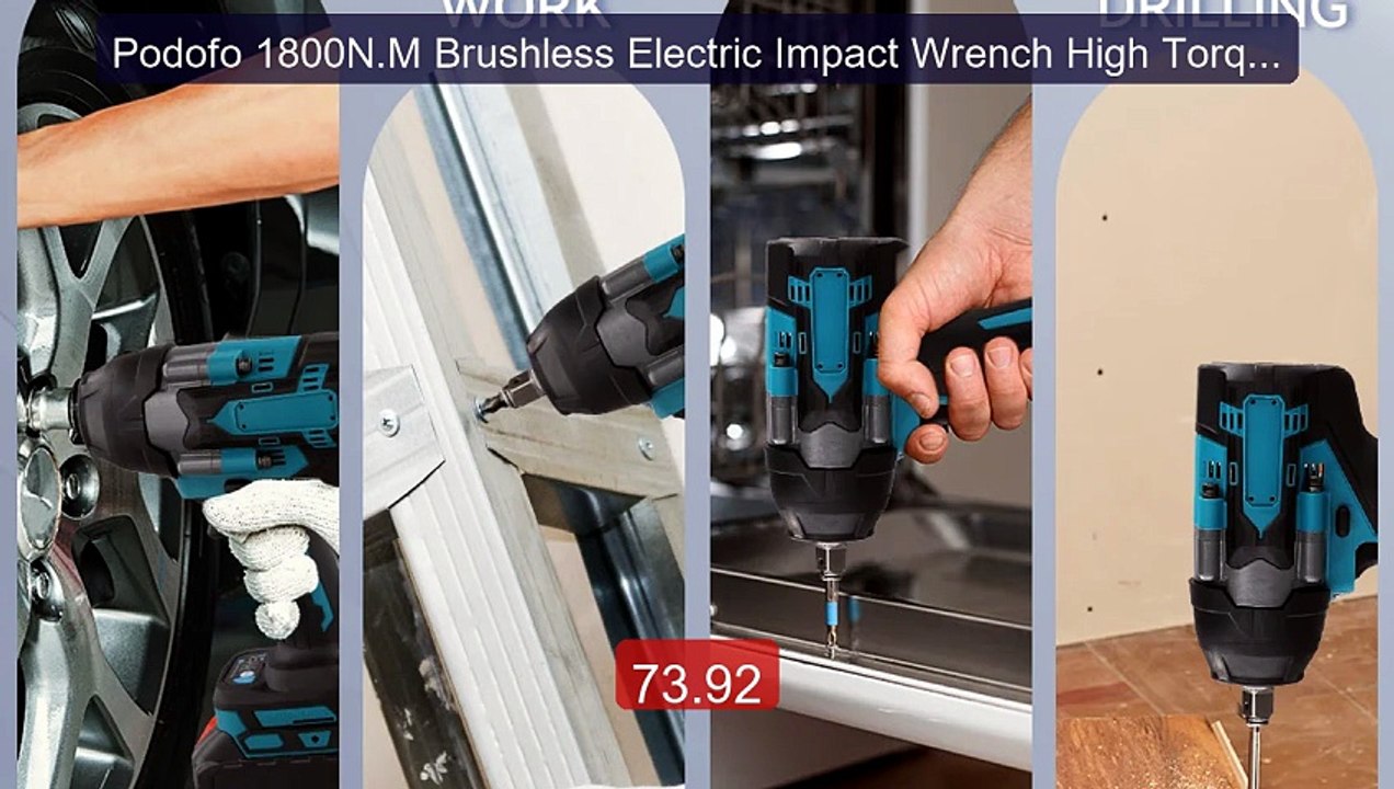 Podofo 1800N.M Brushless Electric Impact Wrench High Torque... -- Top Pick 2026 | Unbeatable Price!