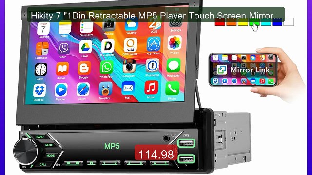 Hikity 7 1Din Retractable MP5 Player Touch Screen Mirror Link... Hot Deal 2026 | Limited Offer!