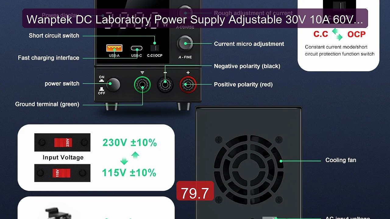 Wanptek DC Laboratory Power Supply Adjustable 30V 10A 60V 5A 120V 3... -- Top Rated 2026 | Buy Now!
