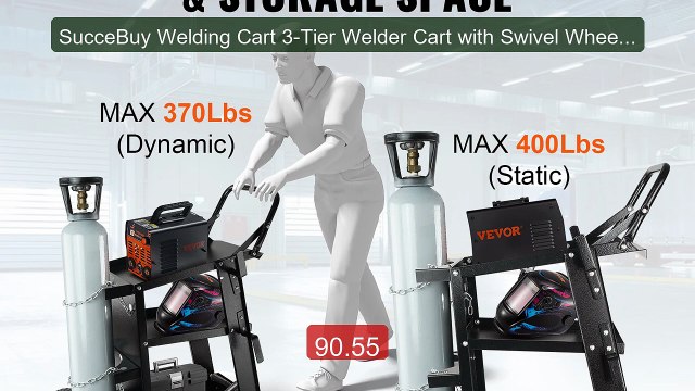 SucceBuy Welding Cart 3-Tier Welder Cart with Swivel Wheels Safety ... Top Rated 2026 | Buy Now!