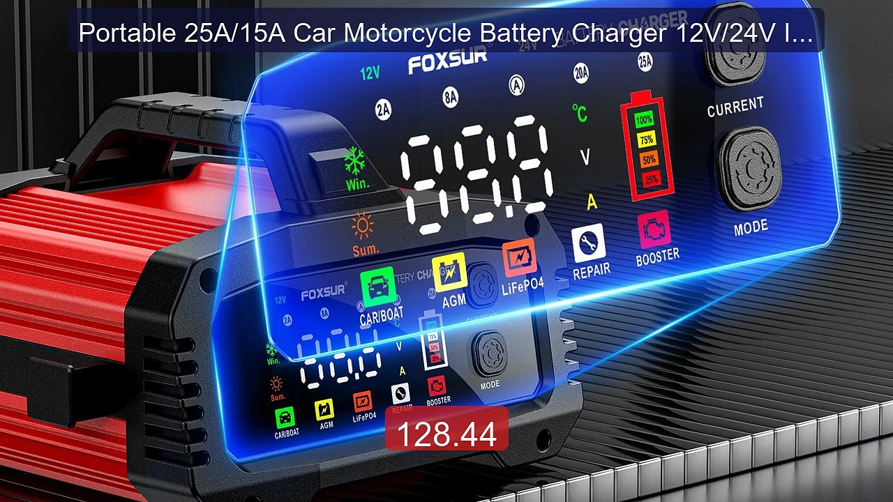 Portable 25A/15A Car Motorcycle Battery Charger 12V/24V Intell... -- Hot Deal 2026 | Limited Offer!