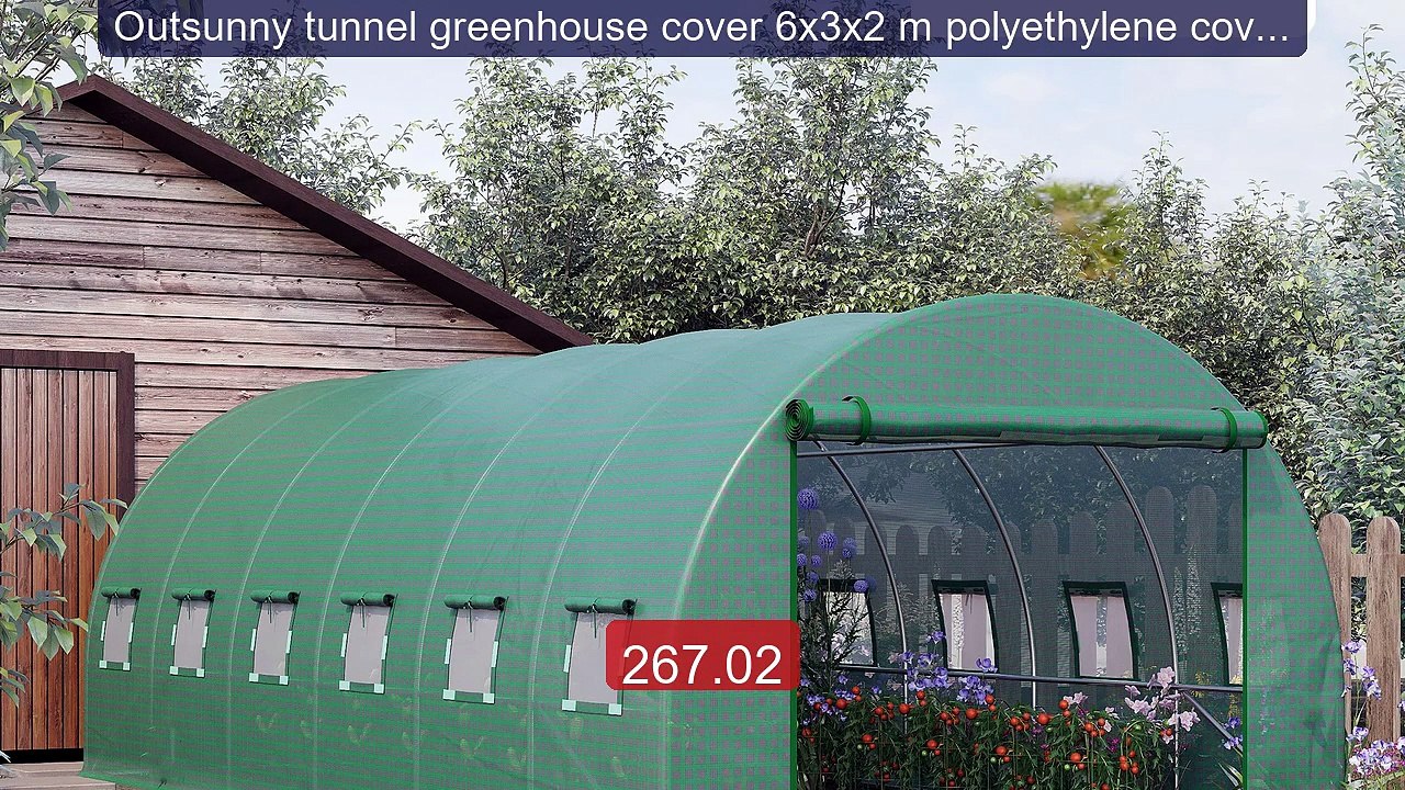Outsunny tunnel greenhouse cover 6x3x2 m polyethylene cover w... -- Amazing Value 2026 | Must Have!