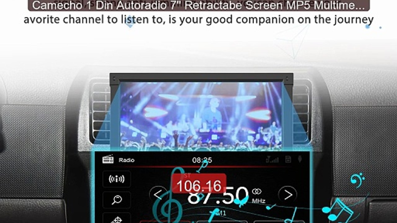 Camecho 1 Din Autoradio 7'' Retractabe Screen MP5 Multimedia ... -- Amazing Value 2026 | Must Have!