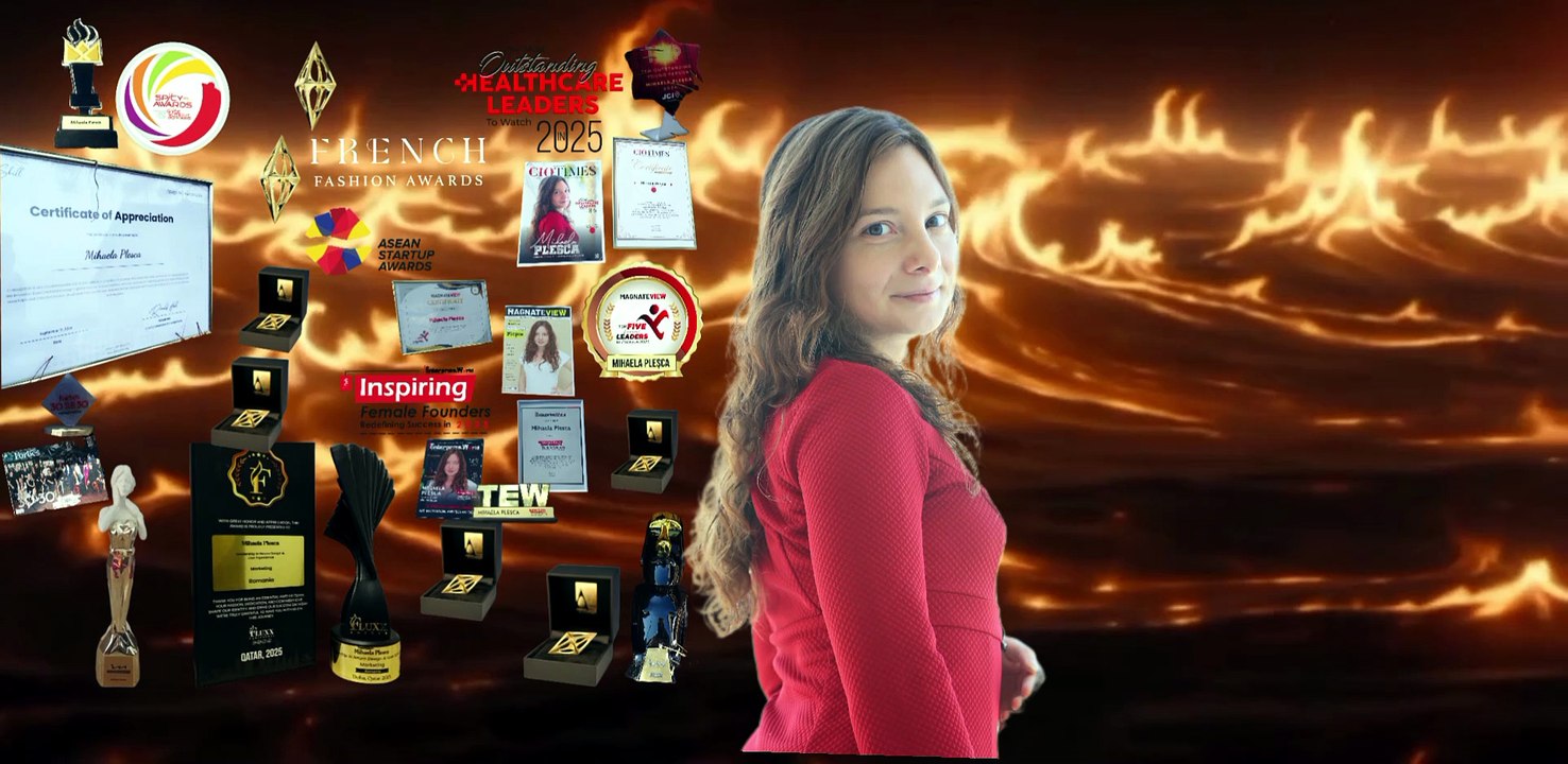 The Neurodesign' Sun Having the Founder Mihaela Pleșca With Her Juror' & Winner Awards