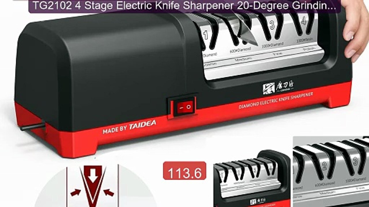 TG2102 4 Stage Electric Knife Sharpener 20-Degree Grinding Edg... -- Hot Deal 2026 | Limited Offer!
