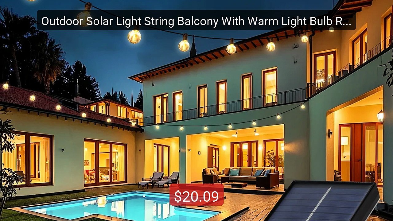 Outdoor Solar Light String Balcony With Warm Li...