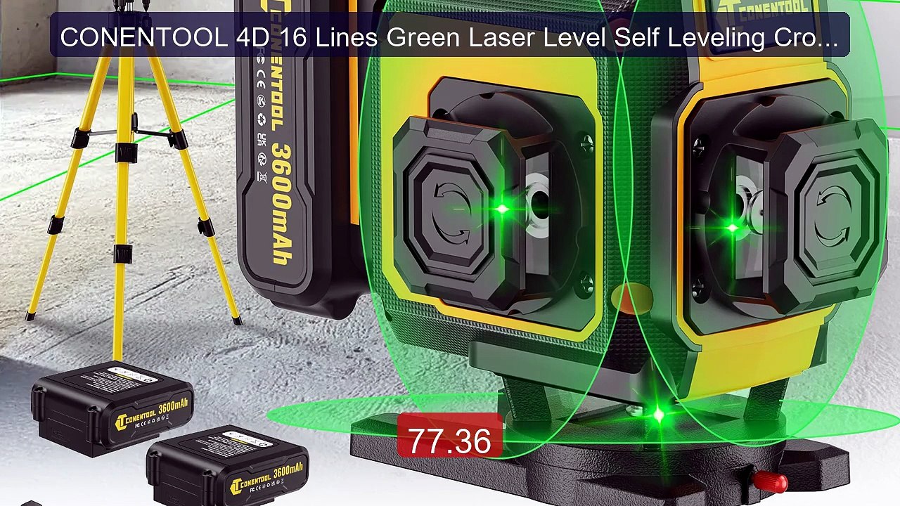 CONENTOOL 4D 16 Lines Green Laser Level Self Leveling Cross Line w... -- Best Deal 2026 | Shop Now!