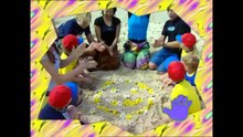 Hi-5 - Charli pretends to walk through the water wearing flippers (1999)/The Wiggles Movie - Rockin' and a Rollin Sea (1997)