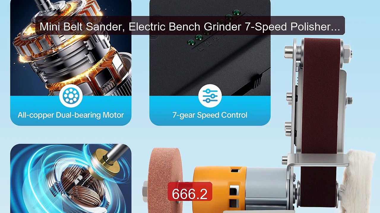Mini Belt Sander, Electric Bench Grinder 7-Speed Polisher Adjustab... -- Best Deal 2026 | Shop Now!
