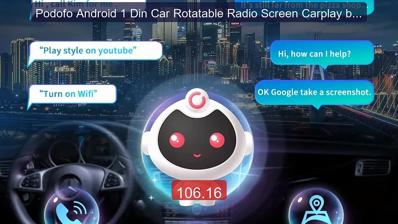 Podofo Android 1 Din Car Rotatable Radio Screen Carplay because Mu... -- Best Deal 2026 | Shop Now!