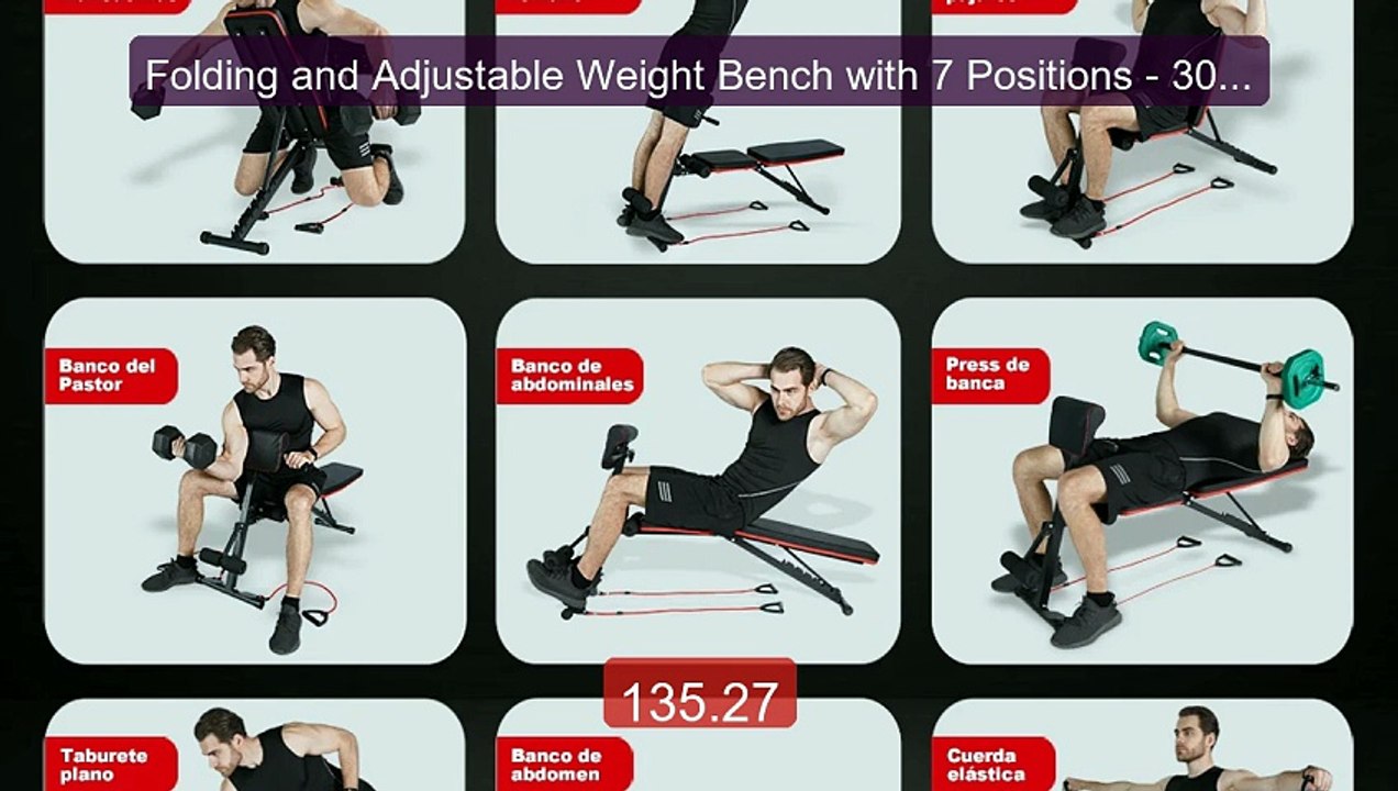 Folding and Adjustable Weight Bench with 7 Positions - 300kg L... -- Hot Deal 2026 | Limited Offer!