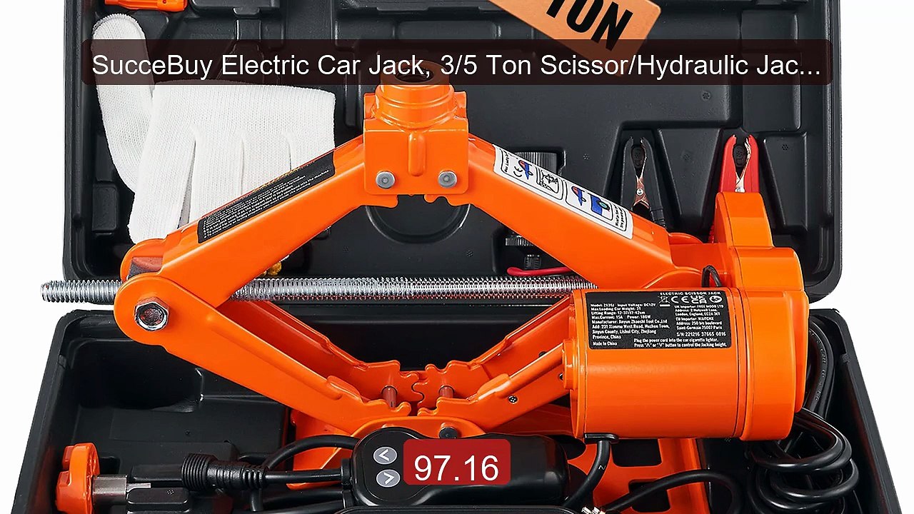 SucceBuy Electric Car Jack, 3/5 Ton Scissor/Hydraulic Jack, 12... -- Best Buy 2026 | Great Quality!
