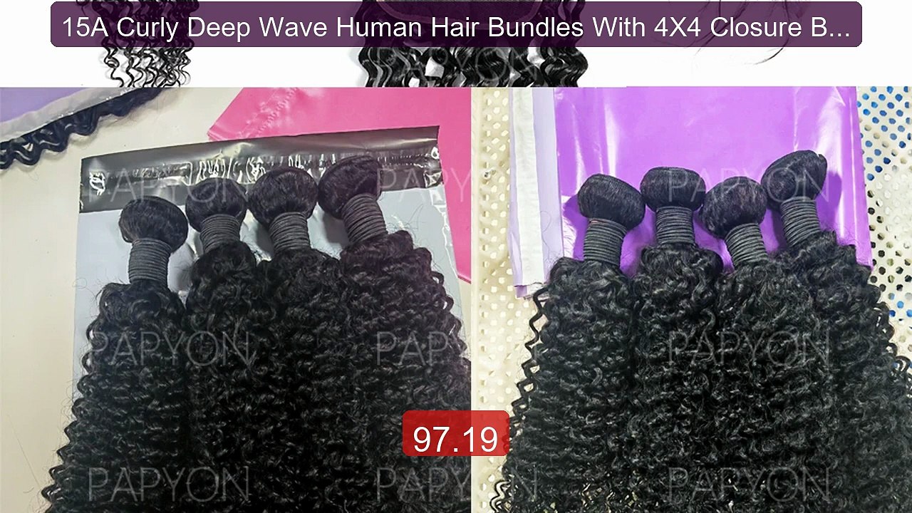 15A Curly Deep Wave Human Hair Bundles With 4X4 Closure Bundle... -- Hot Deal 2026 | Limited Offer!