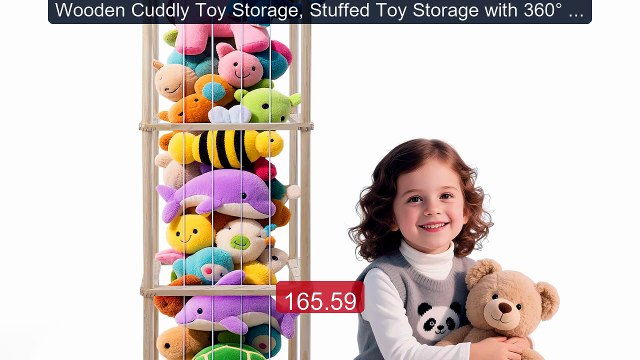 Wooden Cuddly Toy Storage, Stuffed Toy Storage with 360° Brake... Hot Deal 2026 | Limited Offer!