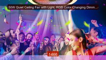 50W Quiet Ceiling Fan with Light, RGB Color Changing Dimmable, Tim... -- Best Deal 2026 | Shop Now!