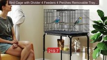 Bird Cage with Divider 4 Feeders 4 Perches Removable Tray for ... -- Best Buy 2026 | Great Quality!