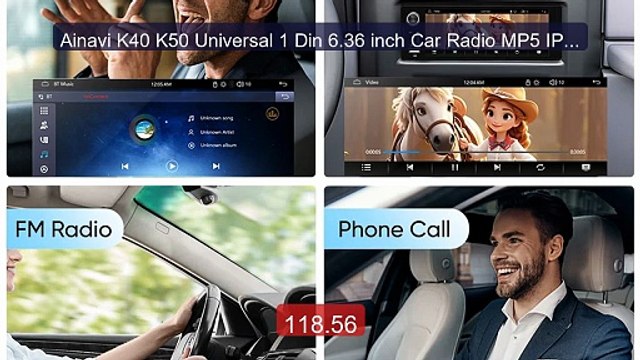 Ainavi K40 K50 Universal 1 Din 6.36 inch Car Radio MP5 IPS Touch S... Best Deal 2026 | Shop Now!