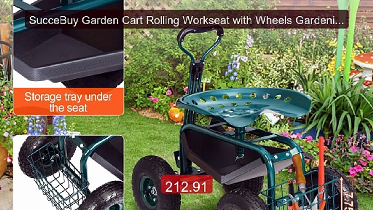 SucceBuy Garden Cart Rolling Workseat with Wheels Gardening St... -- Best Buy 2026 | Great Quality!