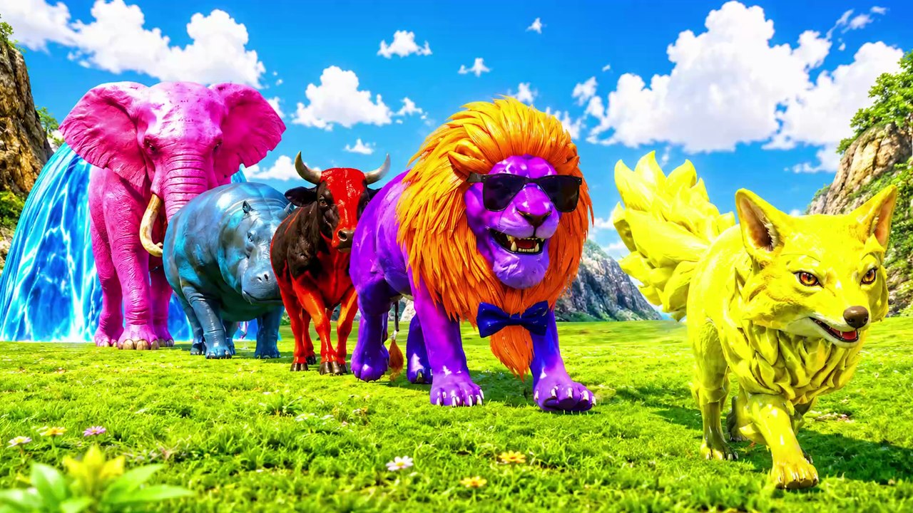 Teasers Long Slide Game With Cow Elephant Gorilla Hippopotamus Tiger 3d Animal Game Funny 3d Animals thumnail