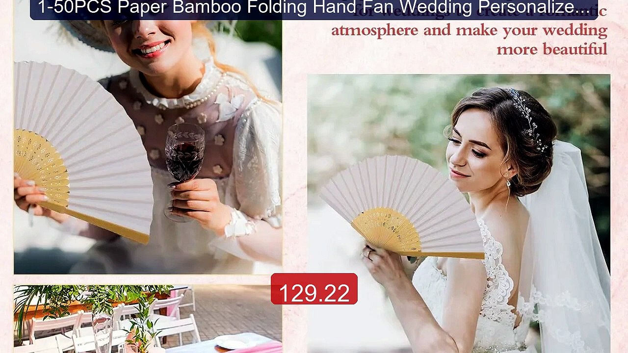 1-50PCS Paper Bamboo Folding Hand Fan Wedding Personalized Fan... -- Hot Deal 2026 | Limited Offer!