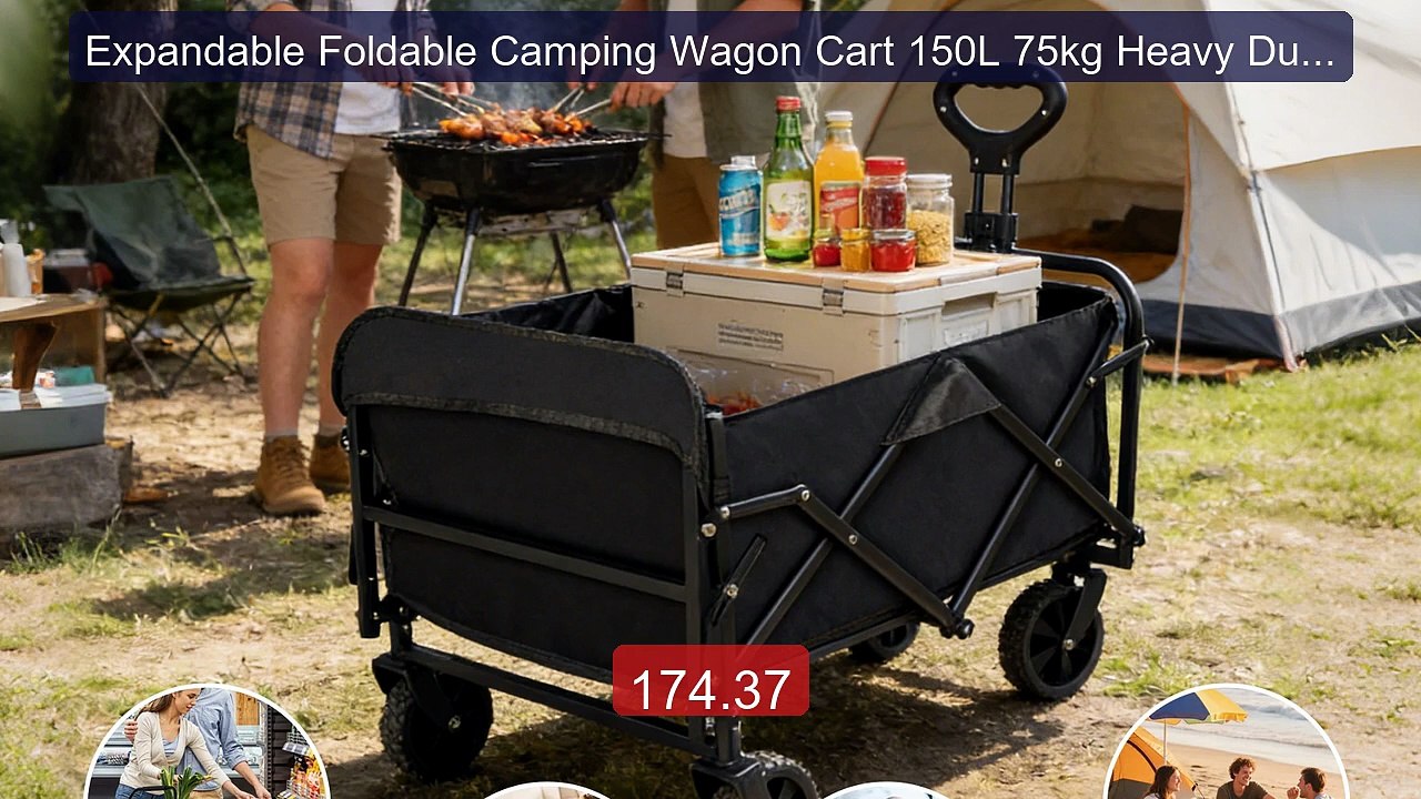 Expandable Foldable Camping Wagon Cart 150L 75kg Heavy Duty Trolle... -- Best Deal 2026 | Shop Now!
