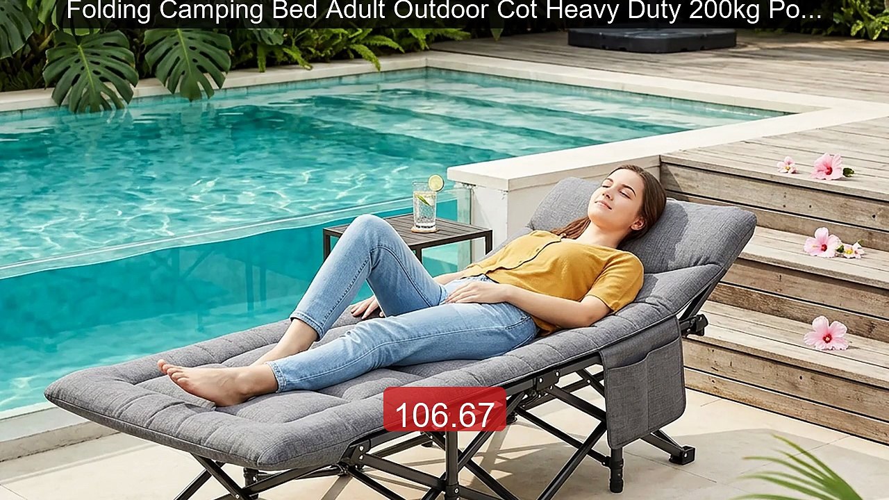 Folding Camping Bed Adult Outdoor Cot Heavy Duty 200kg Portable Lou... -- Top Rated 2026 | Buy Now!