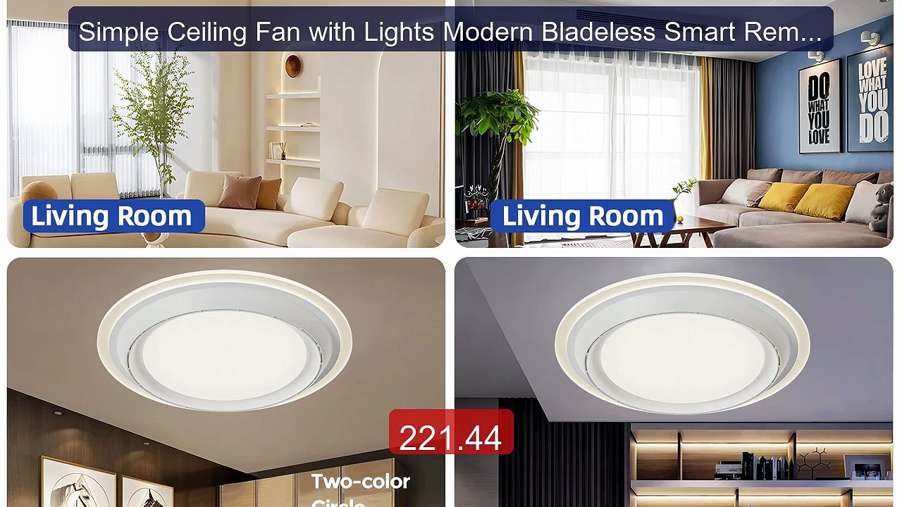 Simple Ceiling Fan with Lights Modern Bladeless Smart Remote Contr... -- Best Deal 2026 | Shop Now!