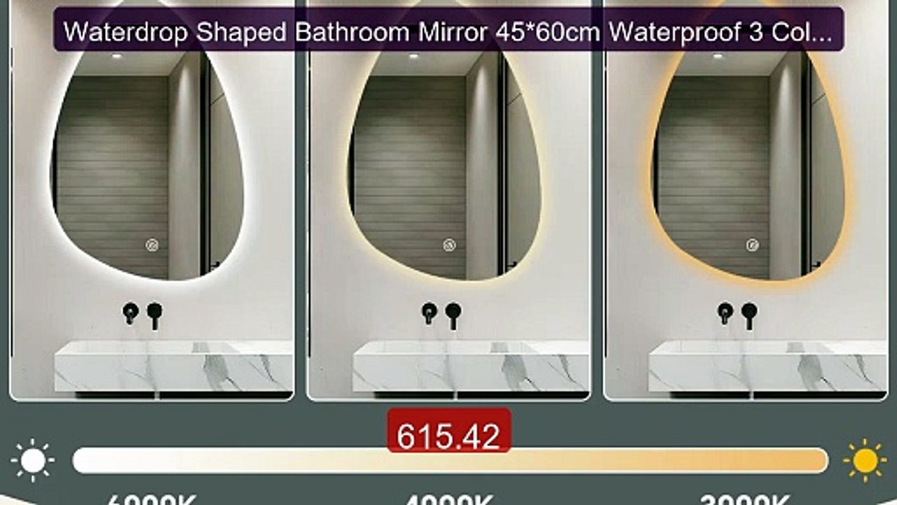 Waterdrop Shaped Bathroom Mirror 45*60cm Waterproof 3 Color... -- Top Pick 2026 | Unbeatable Price!