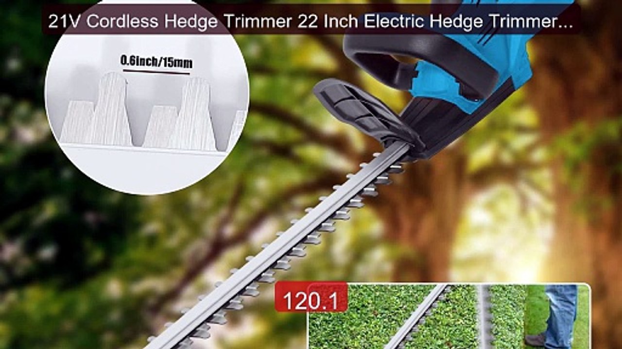 21V Cordless Hedge Trimmer 22 Inch Electric Hedge Trimmer with 3.0... -- Best Deal 2026 | Shop Now!