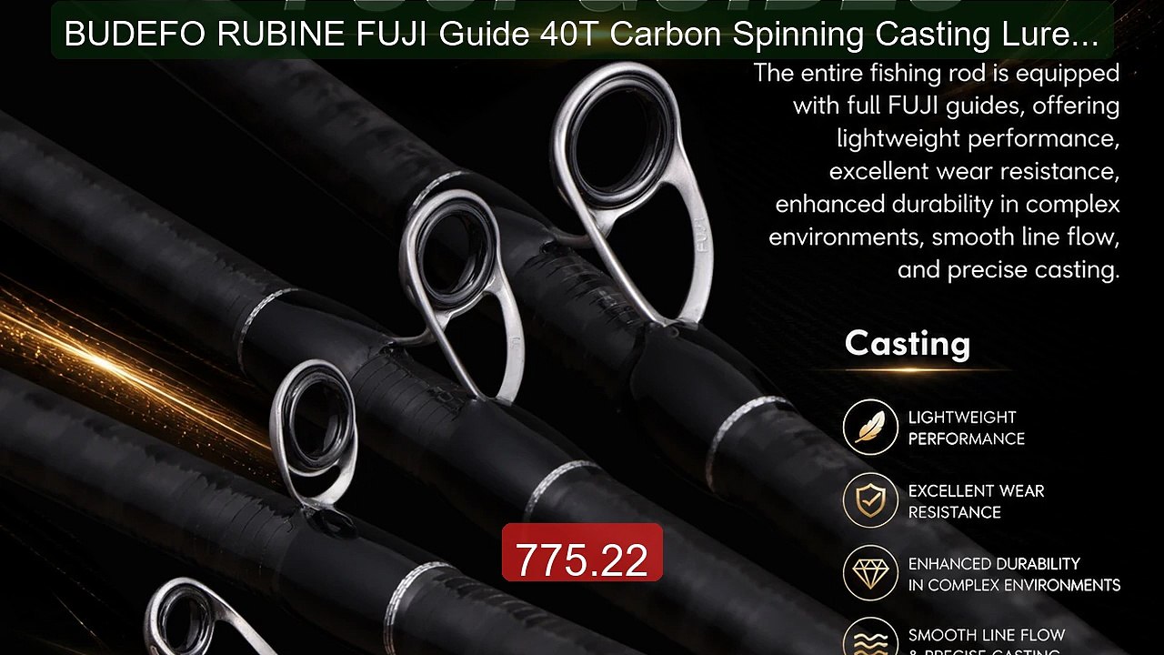 BUDEFO RUBINE FUJI Guide 40T Carbon Spinning Casting Lure R... -- Top Pick 2026 | Unbeatable Price!
