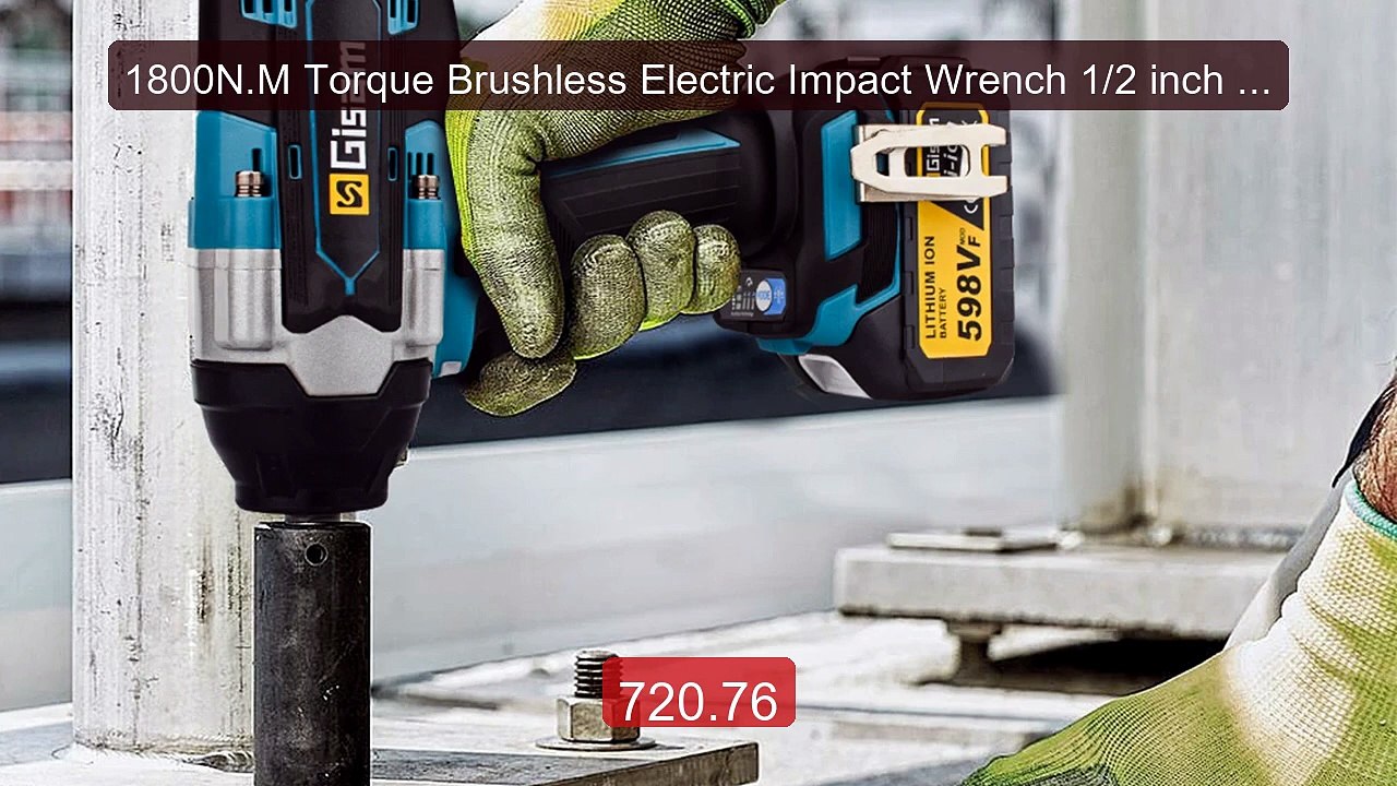 1800N.M Torque Brushless Electric Impact Wrench 1/2 inch Li... -- Top Pick 2026 | Unbeatable Price!