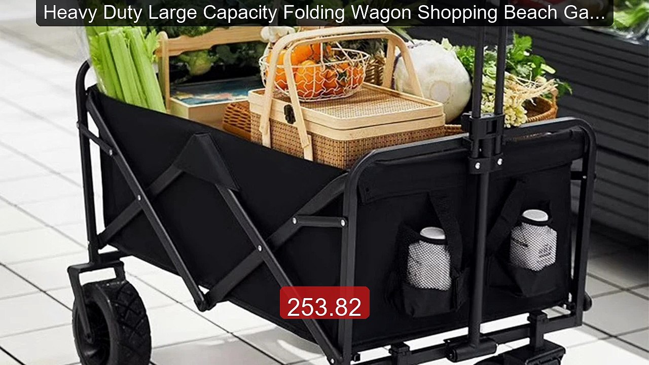 Heavy Duty Large Capacity Folding Wagon Shopping Beach Garden ... -- Hot Deal 2026 | Limited Offer!