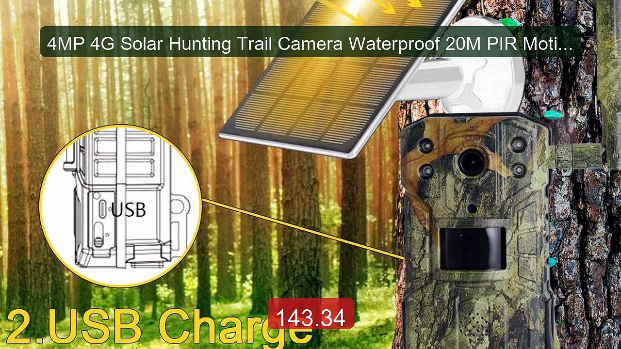 4MP 4G Solar Hunting Trail Camera Waterproof 20M PIR Motion D... -- Amazing Value 2026 | Must Have!
