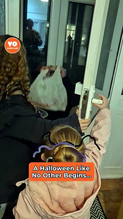 Heartwarming Homecoming: Dad Surprises Daughters on Halloween