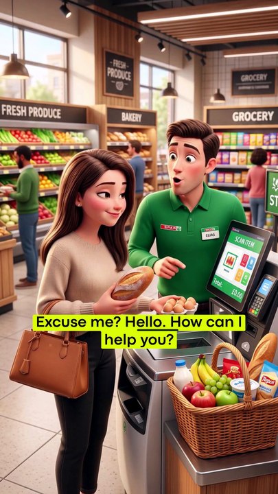 USING SELF-CHECKOUT 🛒 Easy English Conversation #shorts