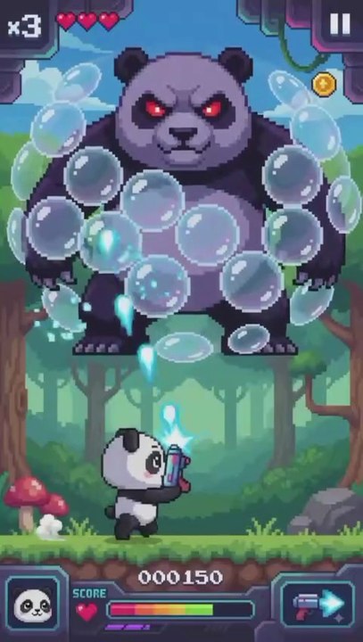"Panda bubble Pop game what is giant monster Panda 🐼 monster game 🎮 💀💀💀"
