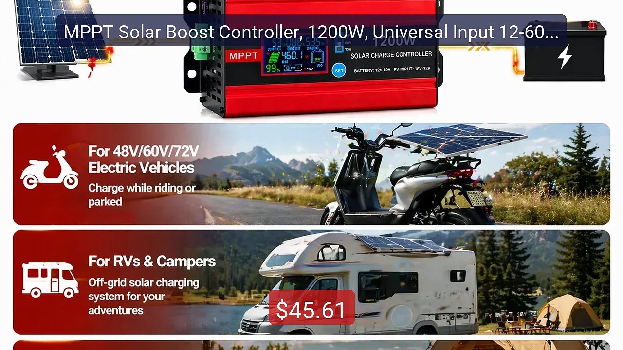 MPPT Solar Boost Controller, 1200W, Universal Input 12-60V, Output... -- Best Deal 2026 | Shop Now!