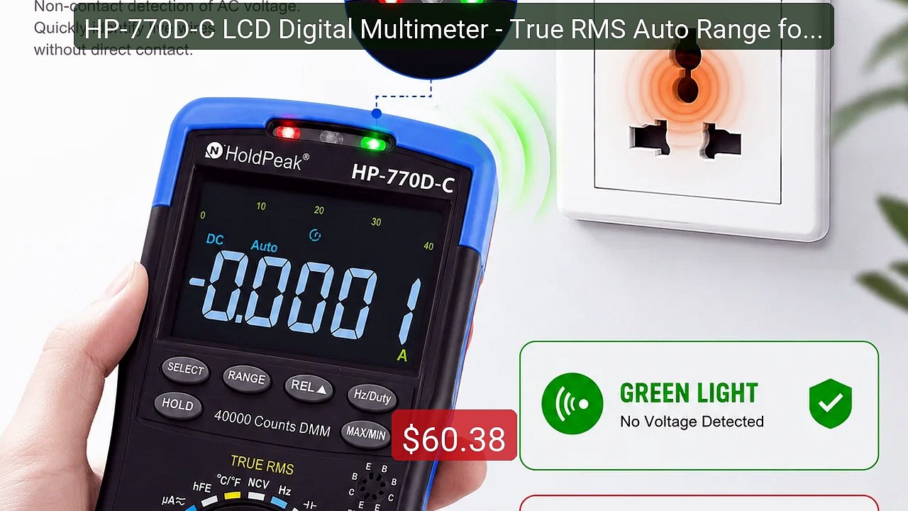 HP-770D-C LCD Digital Multimeter - True RMS Auto Range for AC/... -- Best Buy 2026 | Great Quality!