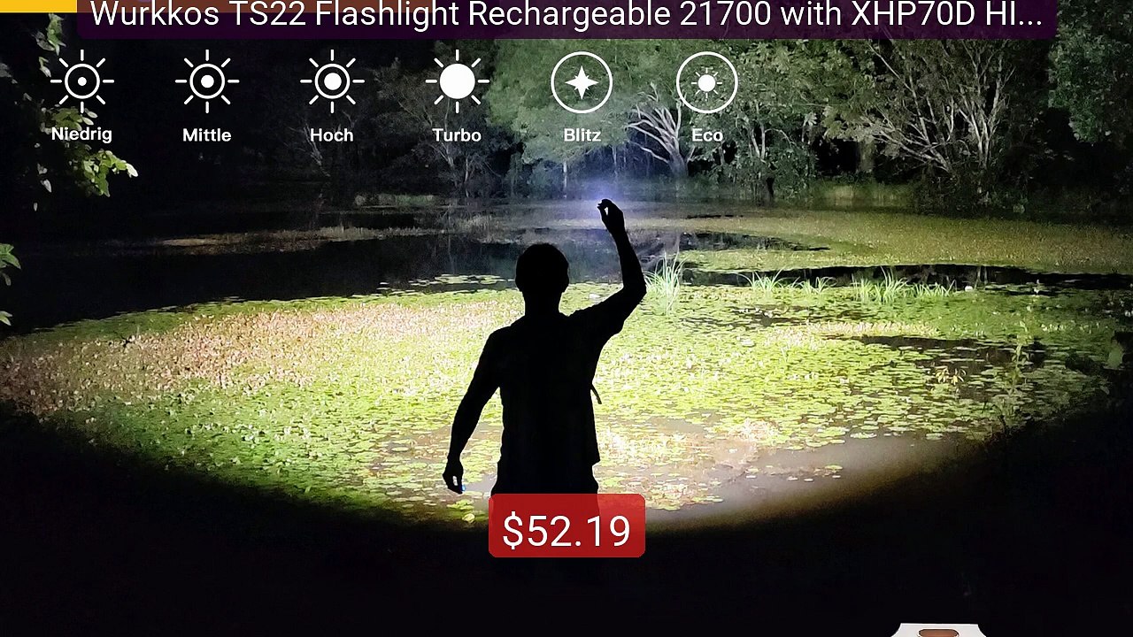 Wurkkos TS22 Flashlight Rechargeable 21700 with XHP70D HICR... -- Top Pick 2026 | Unbeatable Price!