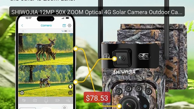 SHIWOJIA 12MP 50X ZOOM Optical 4G Solar Camera Outdoor Camouflage ... Best Deal 2026 | Shop Now!