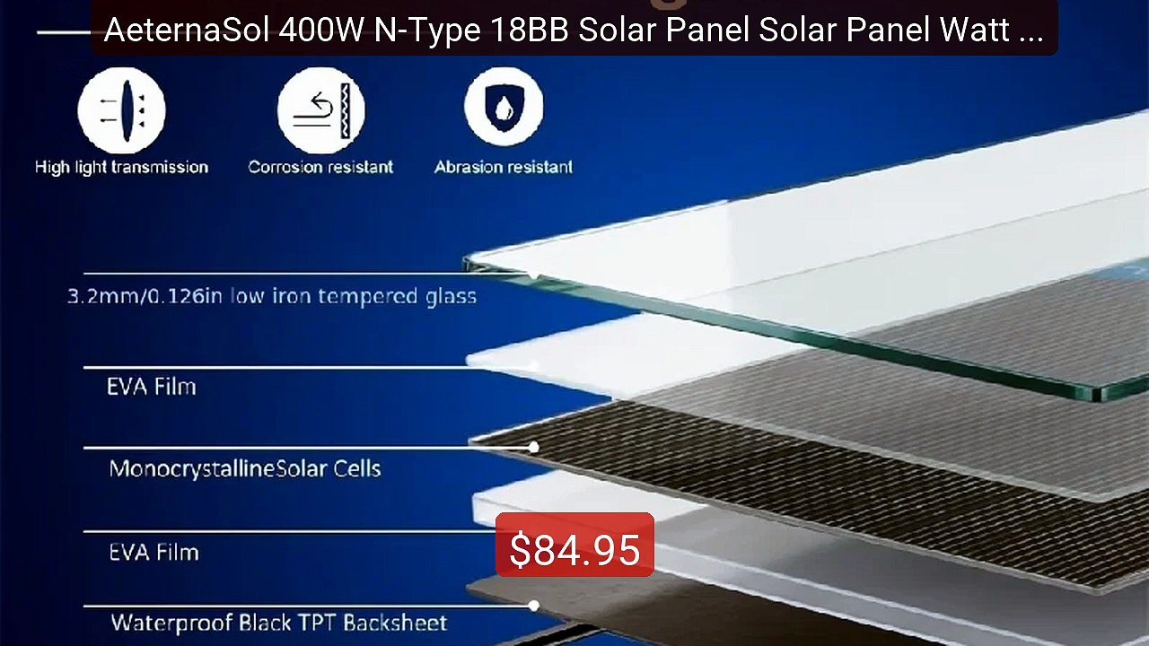 AeternaSol 400W N-Type 18BB Solar Panel Solar Panel Watt 25% ... -- Amazing Value 2026 | Must Have!