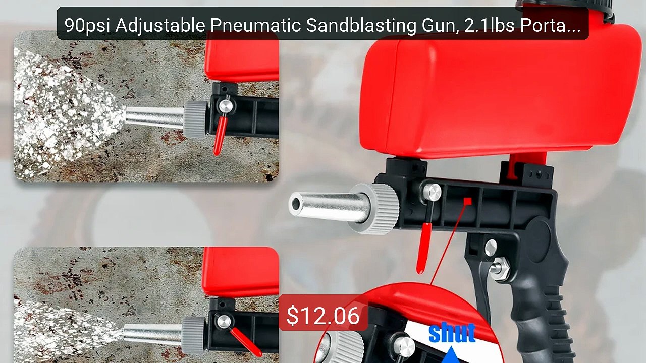 90psi Adjustable Pneumatic Sandblasting Gun, 2.1lbs Portable H... -- Best Buy 2026 | Great Quality!