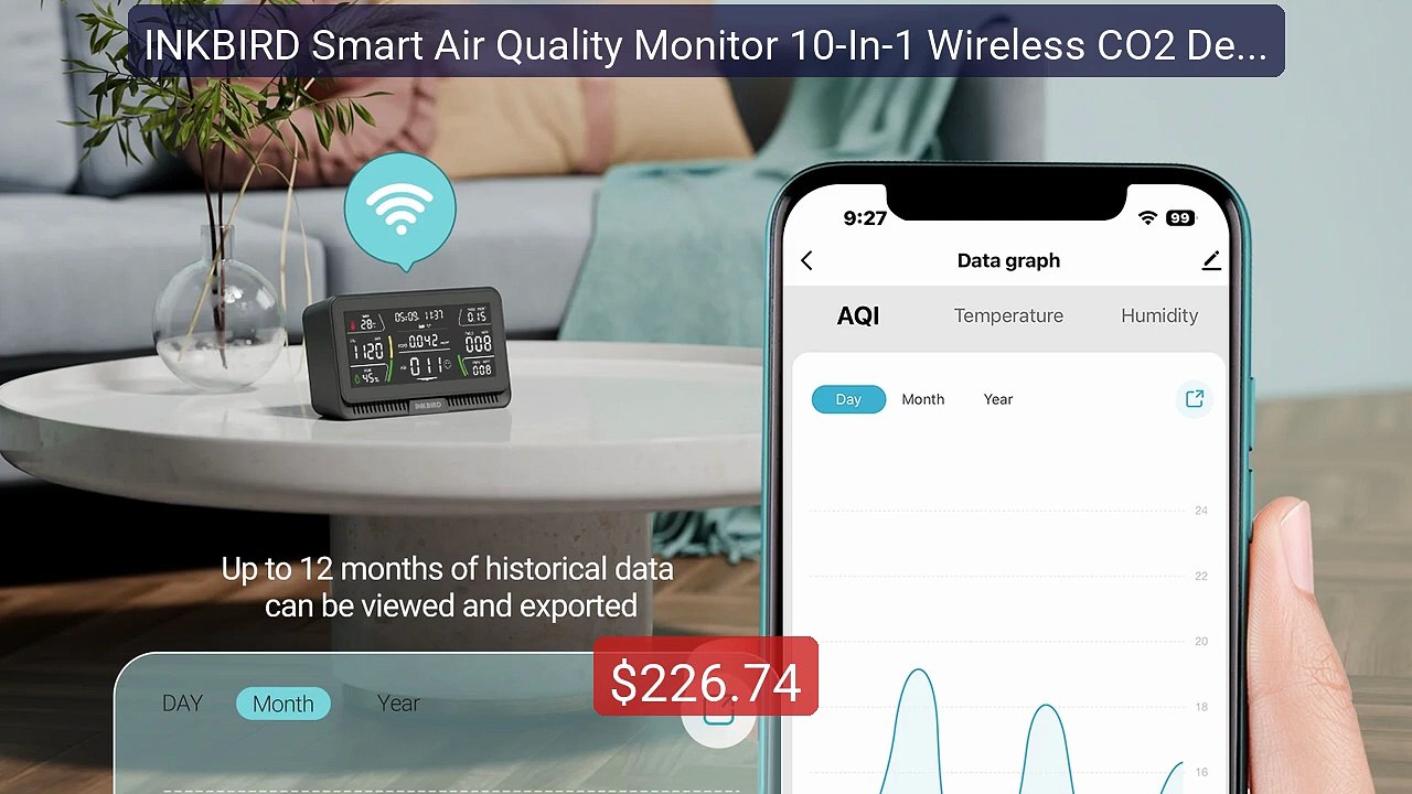 INKBIRD Smart Air Quality Monitor 10-In-1 Wireless CO2 Detecto... -- Best Buy 2026 | Great Quality!