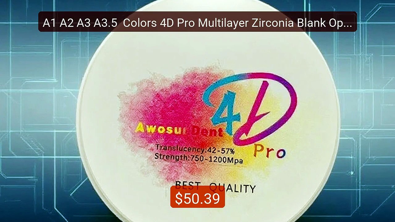 A1 A2 A3 A3.5  Colors 4D Pro Multilayer Zirconia Blank Open System ... -- Top Rated 2026 | Buy Now!