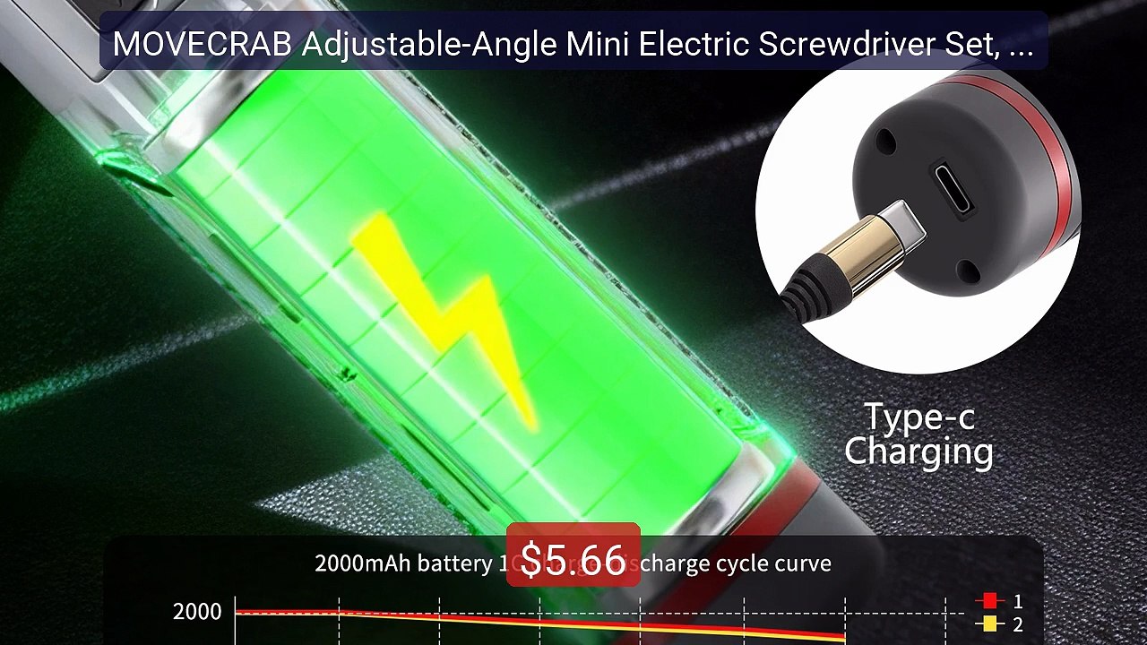 MOVECRAB Adjustable-Angle Mini Electric Screwdriver Set, Hous... -- Amazing Value 2026 | Must Have!